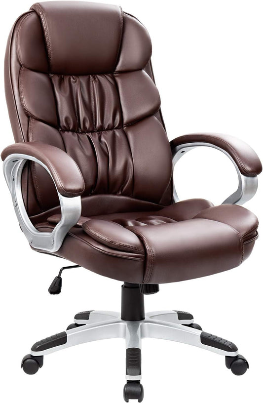 Office Chair High Back Computer Chair Ergonomic Desk Chair, PU Leather