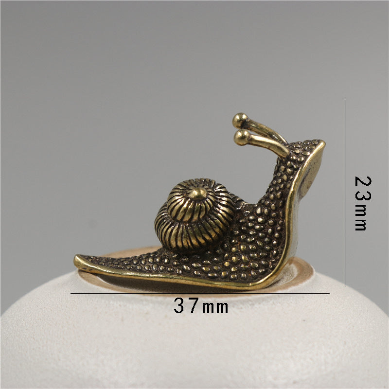 Brass Tea Pet Snail Decoration Pure Copper Paperweight Solid Core To