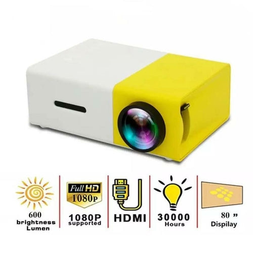 LED Mini Projector 480x320 Pixels Supports 1080P HDMI USB Audio