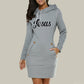 Hooded Warm Sweatshirt Long Sleeve Dress Hooded Warm Sweatshirt Long