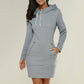 Hooded Warm Sweatshirt Long Sleeve Dress Hooded Warm Sweatshirt Long