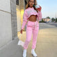 BABY GIRL Fashion Jogging Sweatsuit Women's Tracksuit Hoodies Crop Top