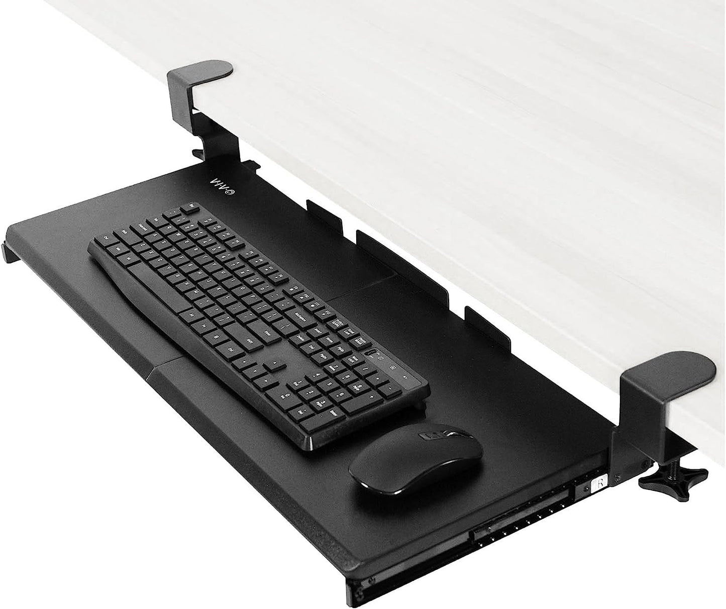 Large Keyboard Tray under Desk Pull Out with Extra Sturdy C Clamp