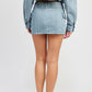 BELTED MINI DENIM SKIRT