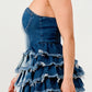 Denim Delight Tiered Ruffle Dress