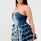 Denim Delight Tiered Ruffle Dress