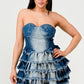 Denim Delight Tiered Ruffle Dress
