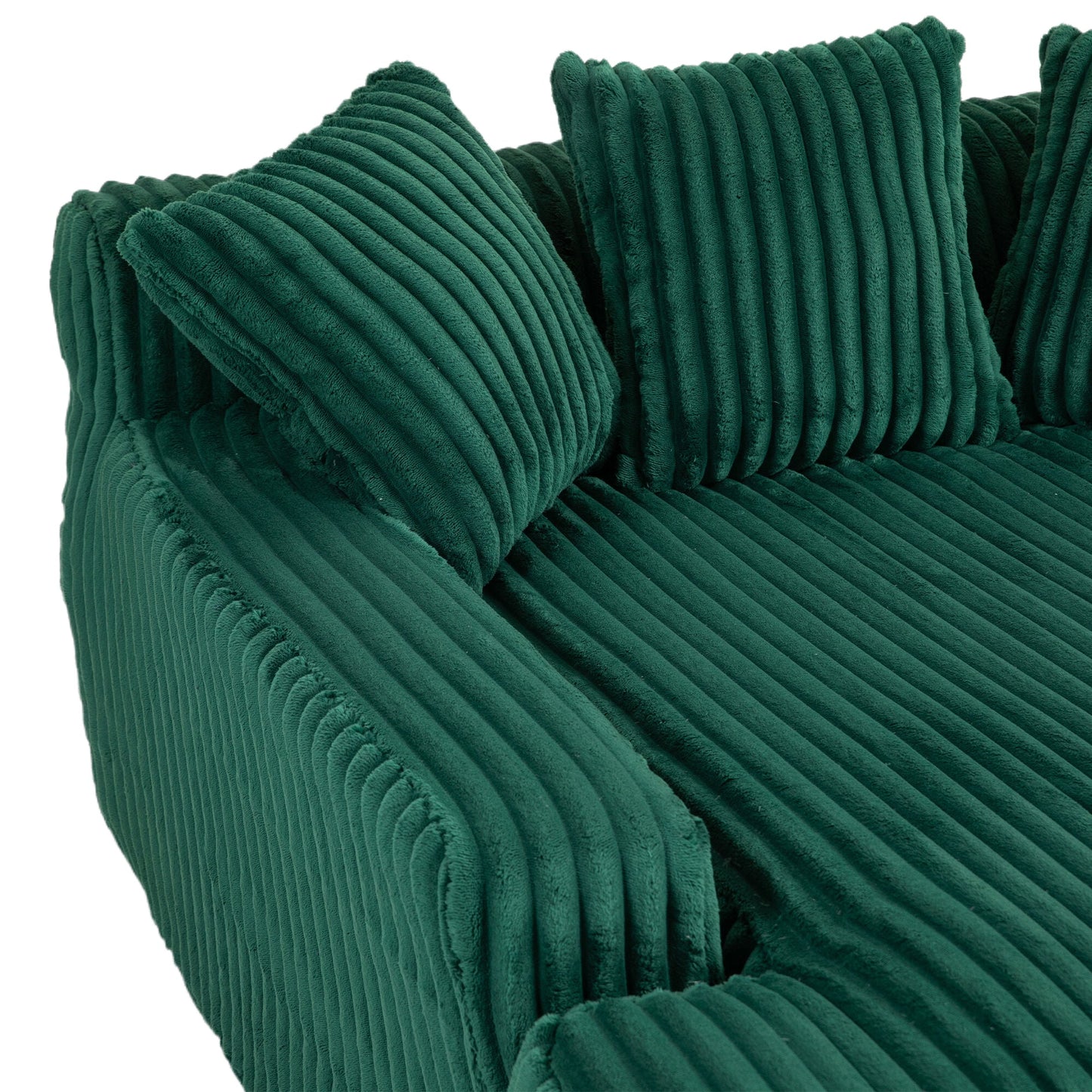 Corduroy lazy sofa With 3 back pillows,Comfy Sofa- Deep Seat Couch for