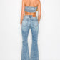 HIGH RISE SUPER STRETCH FLARE W/SEAMED FRONT JEANS