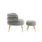 Upholstered Velvet Barrel Accent Chair with Ottoman,Accent Comfy