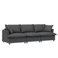 3 Piece Living Room Sofa Set,Modular Chenille Sectional