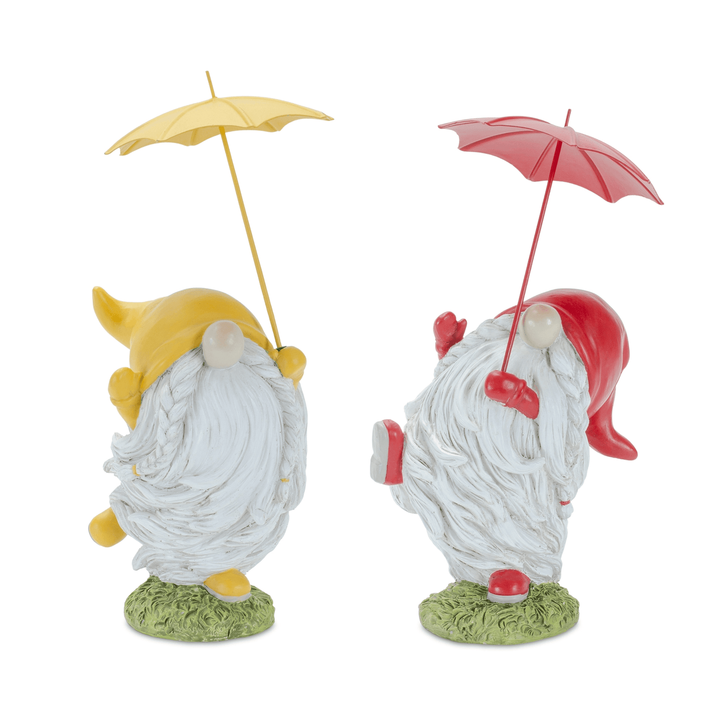 Whimsical Garden Gnomes With Umbrellas - Set Of 4
