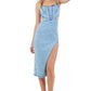 WOMEN FASHION DENIM MAXI DRESS