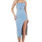 WOMEN FASHION DENIM MAXI DRESS