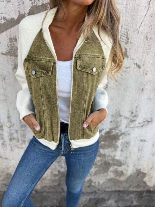 Zip up denim jacket
