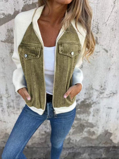 Zip up denim jacket