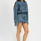 BUTTON UP DENIM MINI DRESS