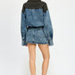 BUTTON UP DENIM MINI DRESS