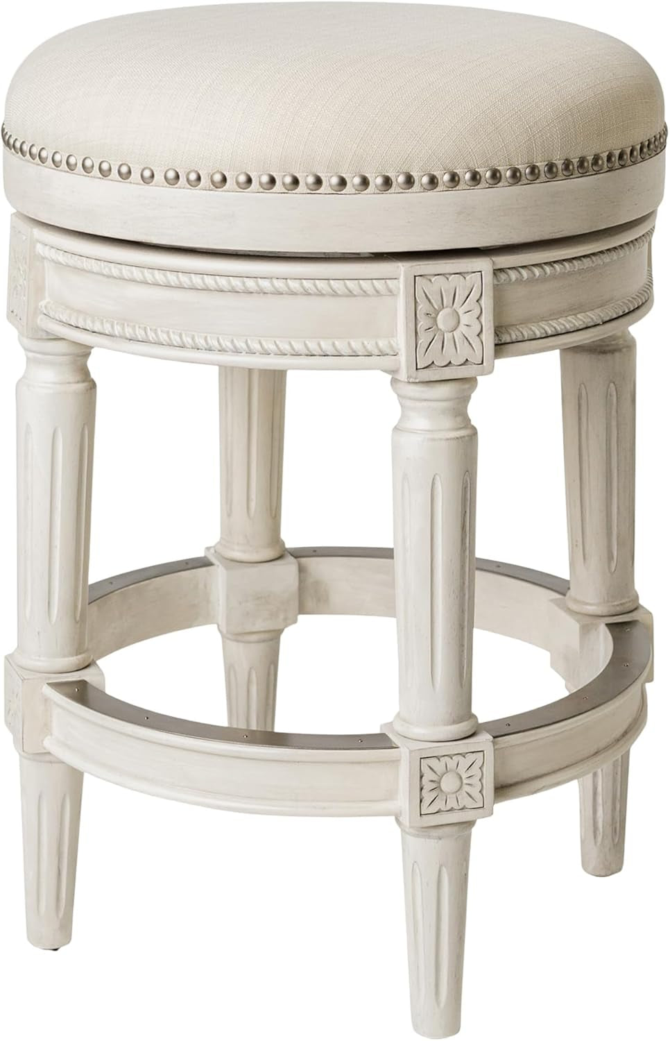 Pullman 26 Inch Tall Backless White Oak Finish Counter Height