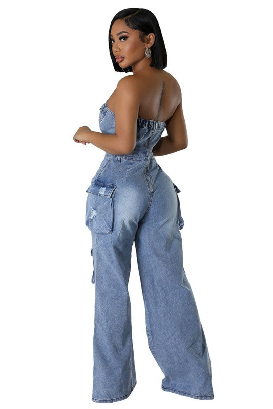 WOMEN FASHION DENIM JUMPSUIT