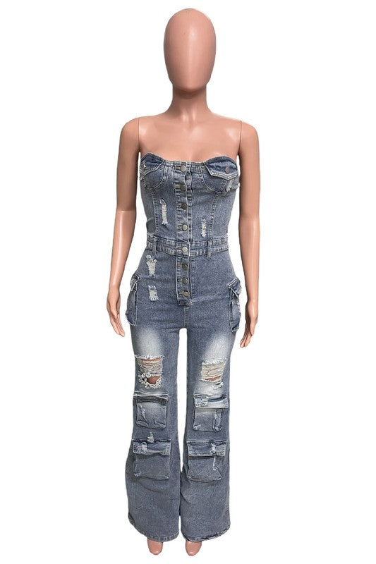WOMEN FASHION DENIM JUMPSUIT