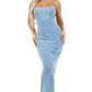 WOMEN FASHION LONG MAXI DENIM DRESS
