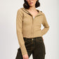 CROPPED HOODIE ZIP UP