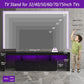 Black TV Stand, 60 65 70 75 Inch Wood TV Stand, High Glossy