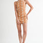 HALTER NECK PRINTED MINI DRESS WITH BACK TIE