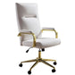 Executive Office Chair For Women And Adults White Leather High Back