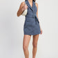 MINI HALTER COLLARED SLEEVELESS DRESS