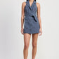 MINI HALTER COLLARED SLEEVELESS DRESS