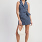 MINI HALTER COLLARED SLEEVELESS DRESS
