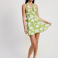 HALTER NECK FLORAL MINI DRESS