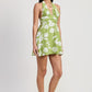 HALTER NECK FLORAL MINI DRESS