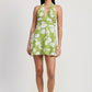 HALTER NECK FLORAL MINI DRESS
