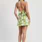 HALTER NECK FLORAL MINI DRESS