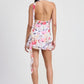 MINI HALTER NECK FLORAL DRESS