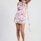 MINI HALTER NECK FLORAL DRESS