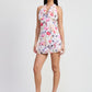 MINI HALTER NECK FLORAL DRESS