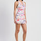MINI HALTER NECK FLORAL DRESS