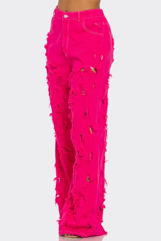 Fuchsia Frenzy Wide-Leg Jeans