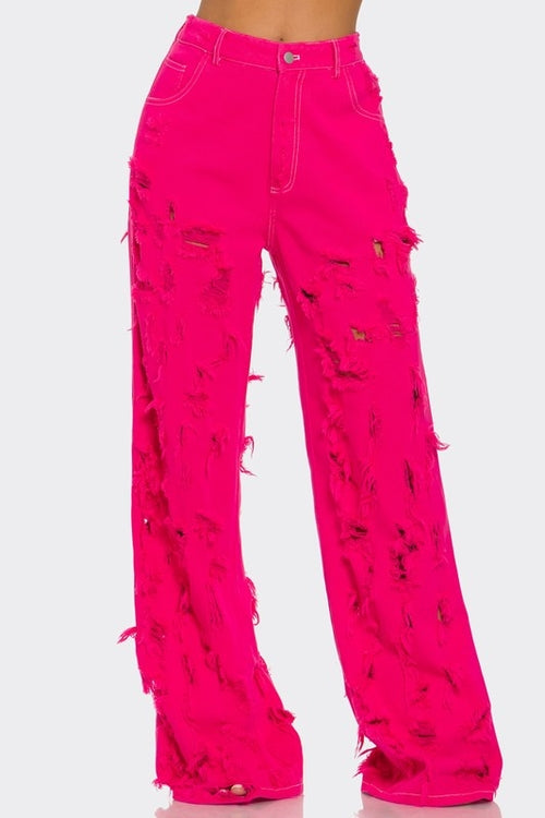 Fuchsia Frenzy Wide-Leg Jeans