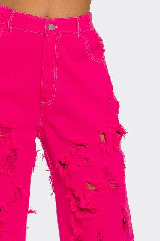 Fuchsia Frenzy Wide-Leg Jeans