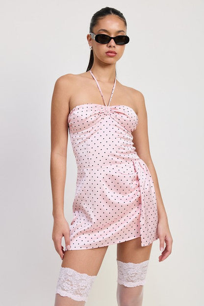 MINI HALTER POLKA DOT DRESS
