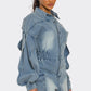 Sculpted Edge Denim Romper