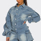 Sculpted Edge Denim Romper