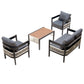 Multi-person Outdoor Iron Sofa Set with A table, Rattan Decoration,