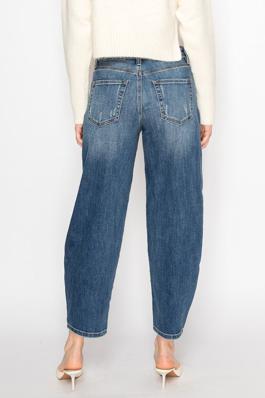HIGH RISE RELAXED BARREL JEANS