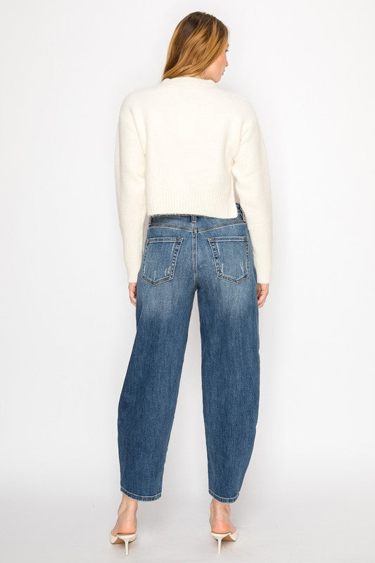 HIGH RISE RELAXED BARREL JEANS